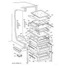 FRESH FOOD SHELVES Diagram and Parts List for TPK24PFZAWW  General Electric Refrigerator