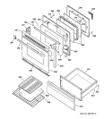DOOR & DRAWER PARTS Diagram and Parts List for JBP46WIY1  General Electric Range