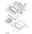 DOOR & DRAWER PARTS Diagram and Parts List for JBP26GS2  General Electric Range