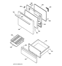 DOOR & DRAWER PARTS Diagram and Parts List for JBP22V1  General Electric Range