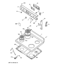 CONTROL PANEL & COOKTOP Diagram and Parts List for JBP21SV2  General Electric Range