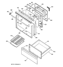 DOOR & DRAWER PARTS Diagram and Parts List for JBP26G*R2  General Electric Range