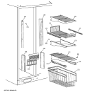 FREEZER SHELVES Diagram and Parts List for TPX24PBZAAA  General Electric Refrigerator