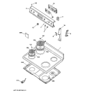 CONTROL PANEL & COOKTOP Diagram and Parts List for JBP19GS1  General Electric Range