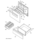 DOOR & DRAWER PARTS Diagram and Parts List for JBS26W1  General Electric Range