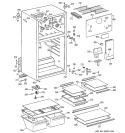 CABINET Diagram and Parts List for TBT18NAYERAD  General Electric Refrigerator