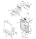 ESCUTCHEON & DOOR ASSEMBLY Diagram and Parts List for GSD4010Z00AA  General Electric Dishwasher