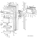 FRESH FOOD DOOR Diagram and Parts List for TFX30PBZABB  General Electric Refrigerator