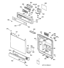ESCUTCHEON & DOOR ASSEMBLY Diagram and Parts List for GSD3410Z00AA  General Electric Dishwasher