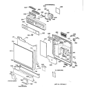 ESCUTCHEON & DOOR ASSEMBLY Diagram and Parts List for GSD4120Y04BB  General Electric Dishwasher
