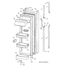 FRESH FOOD DOOR Diagram and Parts List for TFX30PPZCBB  General Electric Refrigerator