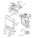 ESCUTCHEON & DOOR ASSEMBLY Diagram and Parts List for GSC1200X07  General Electric Dishwasher