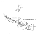 Part Location Diagram of WD22X155 GE Lower Spray Arm with Tower