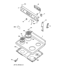 CONTROL PANEL & COOKTOP Diagram and Parts List for JBP19BY2  General Electric Range