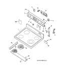 CONTROL PANEL & COOKTOP Diagram and Parts List for JBP60BY2WH  General Electric Range