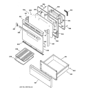 DOOR & DRAWER PARTS Diagram and Parts List for JBP66DY2AD  General Electric Range