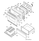 DOOR & DRAWER PARTS Diagram and Parts List for JBP78BY2  General Electric Range