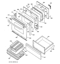 DOOR & DRAWER PARTS Diagram and Parts List for JB960BY2  General Electric Range