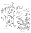FRESH FOOD SECTION Diagram and Parts List for TFJ22JAZAWW  General Electric Refrigerator