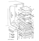 FRESH FOOD SHELVES Diagram and Parts List for TFJ28PFZAWW  General Electric Refrigerator