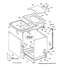 CABINET, COVER & FRONT PANEL Diagram and Parts List for WBXR1060T8AA  General Electric Washer