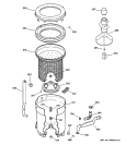 TUB, BASKET & AGITATOR Diagram and Parts List for WMXR3080T8WW  General Electric Washer