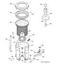TUB, BASKET & AGITATOR Diagram and Parts List for WCCB1030T8AC  General Electric Washer