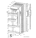 FRESH FOOD DOOR Diagram and Parts List for TPG21JRYFWW  General Electric Refrigerator