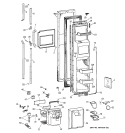 FREEZER DOOR Diagram and Parts List for TPG21PRXFWW  General Electric Refrigerator