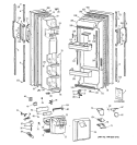 DOORS Diagram and Parts List for TFG22JRXFWH  General Electric Refrigerator