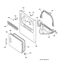 CABINET FRONT Diagram and Parts List for DWLR473ET1WB  General Electric Dryer