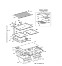 SHELF PARTS Diagram and Parts List for TBX21MAZKRAA  General Electric Refrigerator