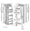 DOORS Diagram and Parts List for TFJ22JAZBWW  General Electric Refrigerator