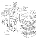 Part Location Diagram of WR23X10047 GE HOUSING LIGHT Lower Assembly