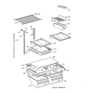 SHELF PARTS Diagram and Parts List for TBH18JAZMRAA  General Electric Refrigerator