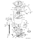 Part Location Diagram of WH45X134 GE TUB SPIN