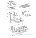 SHELF PARTS Diagram and Parts List for TBT21JAXTRWW  General Electric Refrigerator