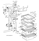 FRESH FOOD SECTION Diagram and Parts List for TFX25ZAZBAA  General Electric Refrigerator