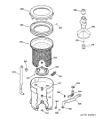 TUB, BASKET & AGITATOR Diagram and Parts List for WWXR4100TAWB  General Electric Washer