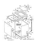 CABINET, COVER & FRONT PANEL Diagram and Parts List for WPXQ3090TAAA  General Electric Washer