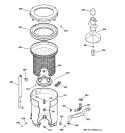 TUB, BASKET & AGITATOR Diagram and Parts List for WISR106HTAWW  General Electric Washer