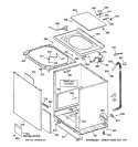 CABINET, COVER & FRONT PANEL Diagram and Parts List for WIST208JTAWW  General Electric Washer