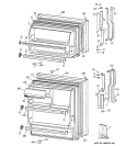 DOORS Diagram and Parts List for TBX16JAZFRAD  General Electric Refrigerator