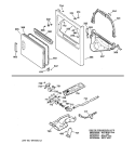 FRONT PANEL, DOOR, GAS VALVE & BURNER ASSEMBLY Diagram and Parts List for NVLR333GT0AB  Hotpoint Dryer
