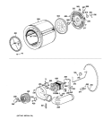 DRUM, HEATER ASSEMBLY, BLOWER & DRIVE ASSEMBLY Diagram and Parts List for DLB2650RALWW  Hotpoint Dryer