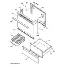DOOR & DRAWER PARTS Diagram and Parts List for RB526WW1  Hotpoint Range