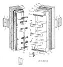 DOORS Diagram and Parts List for CSX20BIYDWH  Hotpoint Refrigerator