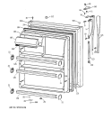FRESH FOOD DOOR Diagram and Parts List for CTG21GAXHRWW  Hotpoint Refrigerator