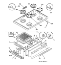 COOKTOP AND DRAWER Diagram and Parts List for RGB506EYAD  Hotpoint Range
