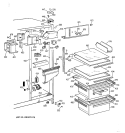 FRESH FOOD SECTION Diagram and Parts List for CSK22GAXEAD  Hotpoint Refrigerator
